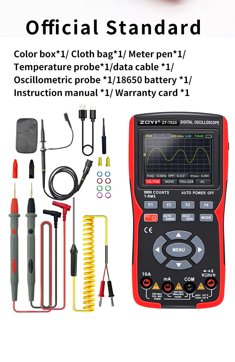 أوسلسكوب وملتيميتر رقمي ZOTEK ZT-702S