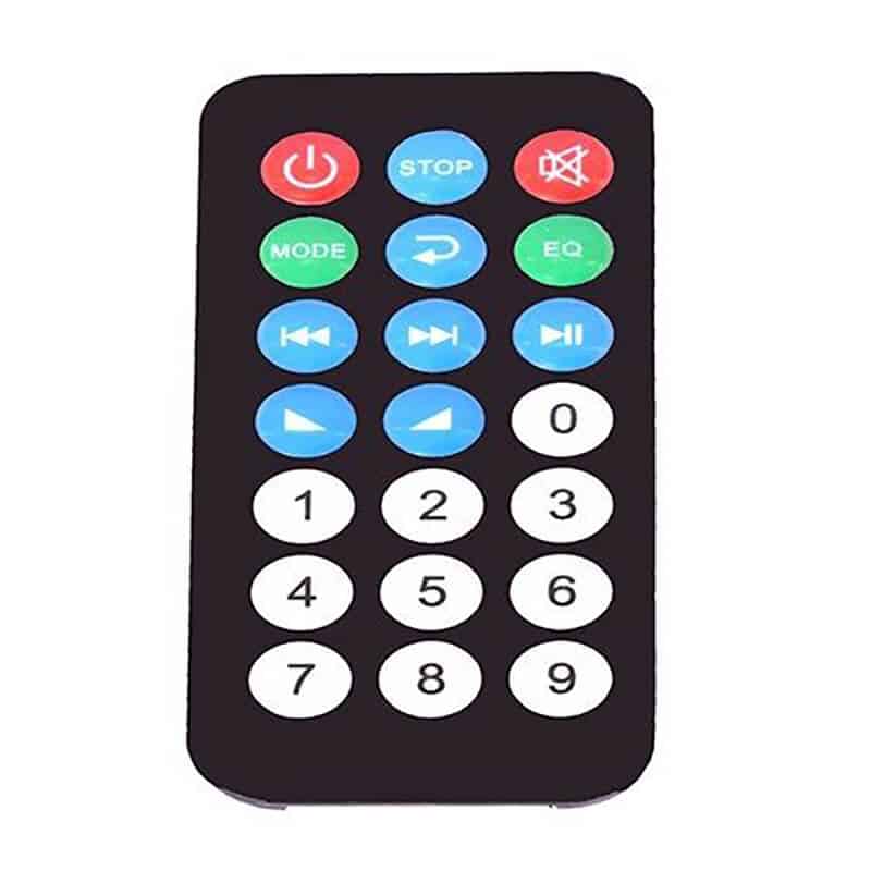 صورة لـ ريموت صب MP3 يوضح تصميم الأزرار