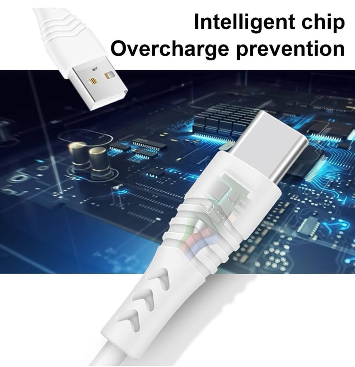 مخطط توضيحي للشريحة الذكية لمنع الشحن الزائد في كيبل 25w 3A Super Fast Cable USB to Micro USB 2M
