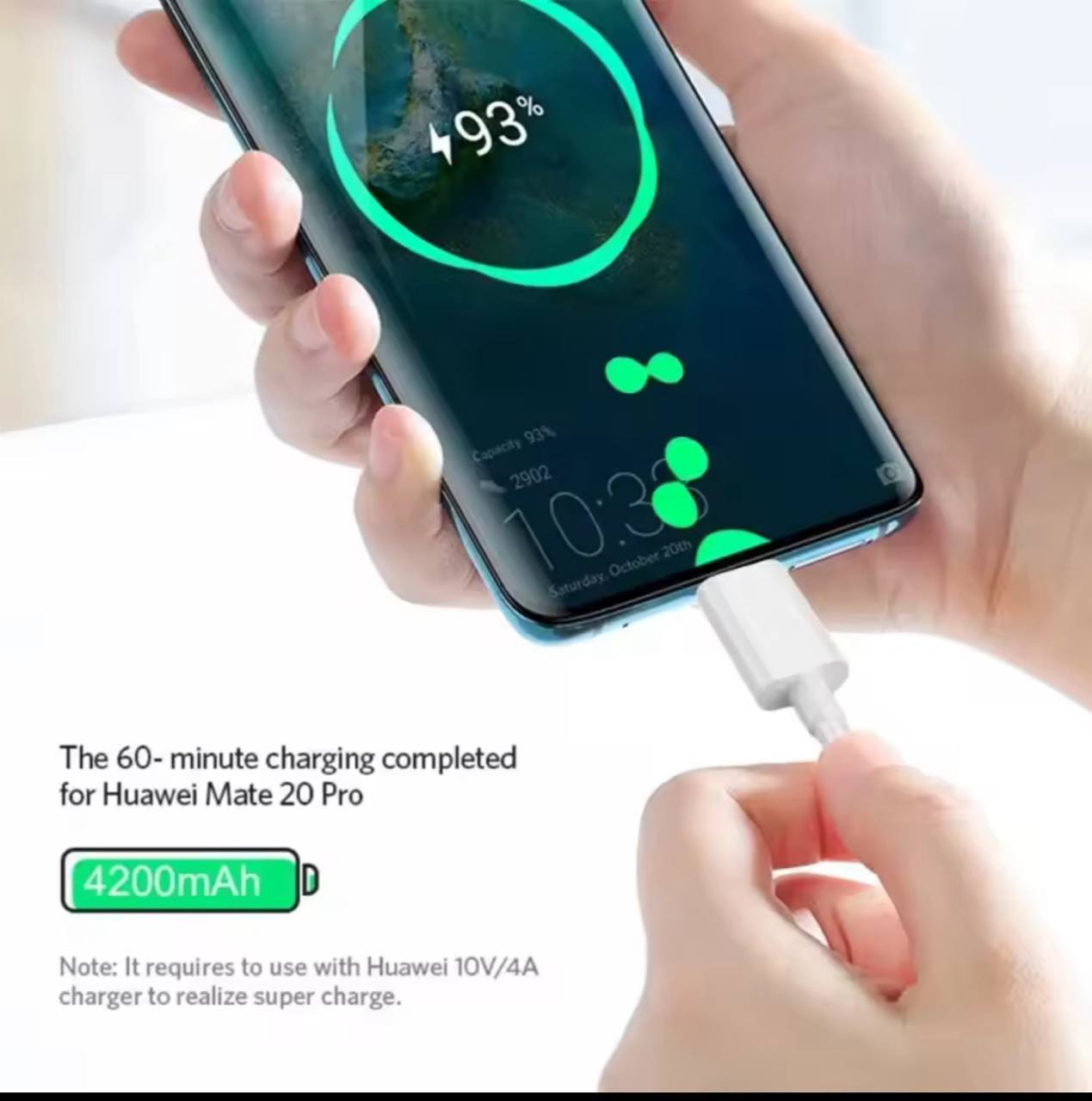 هاتف هواوي يشحن بسرعة مع كيبل USB TO TYPE C 120W Huawei HONOR