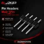 Pin Headers Male 5 Pin 2.54mm : Straight, Black, 11mm